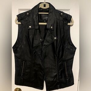 Faux Leather Biker Vest